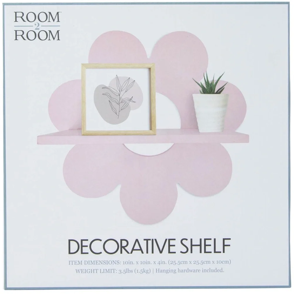 Pink Flower Wall Shelf Daisy Decorative Wall Shelf 10in new
